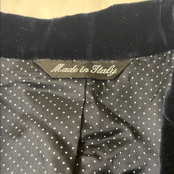 Men's Navy Velvet Blazer with satin trim Made in Italy - Picture 2 of 5